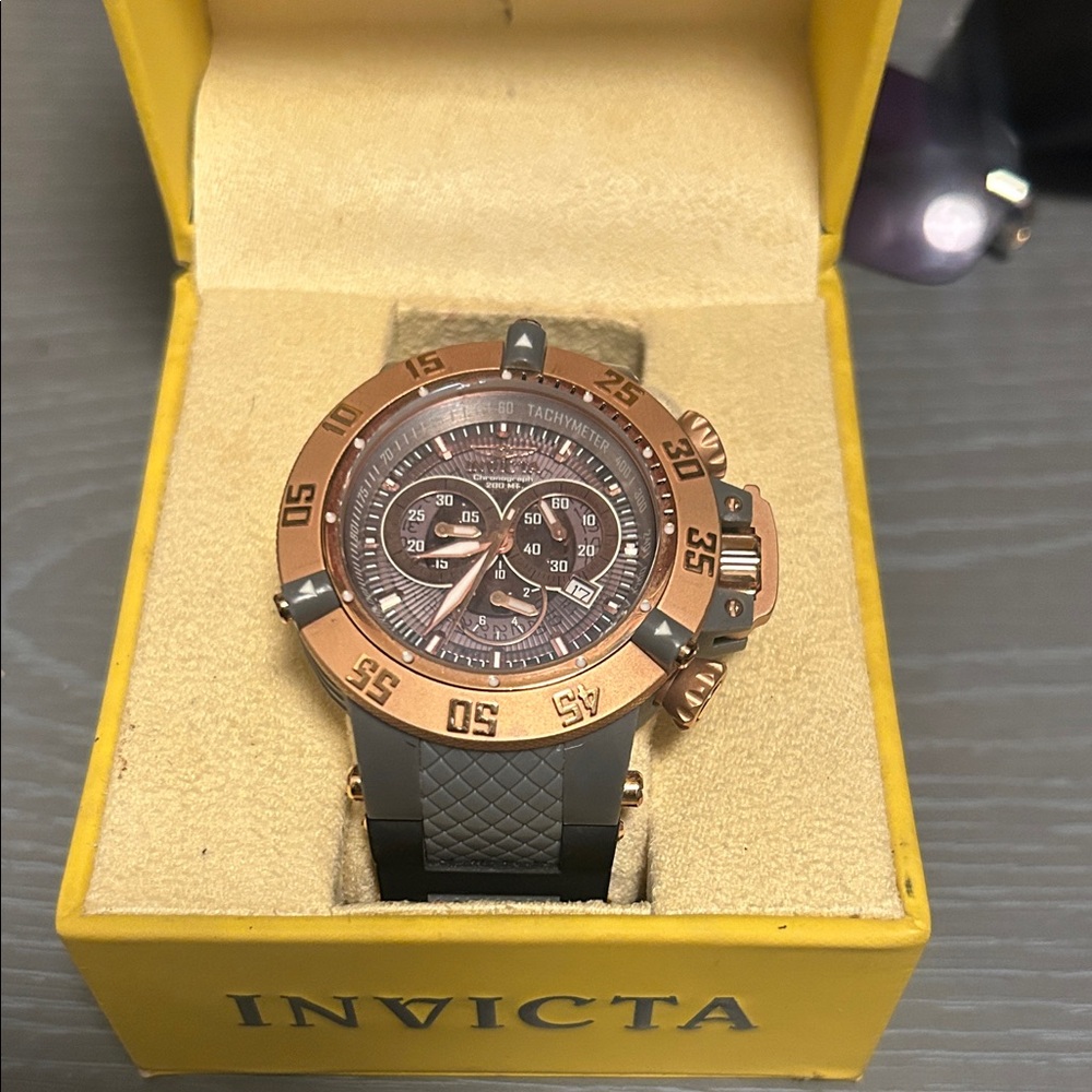 Invicta Copper and Black Chronograph Watch